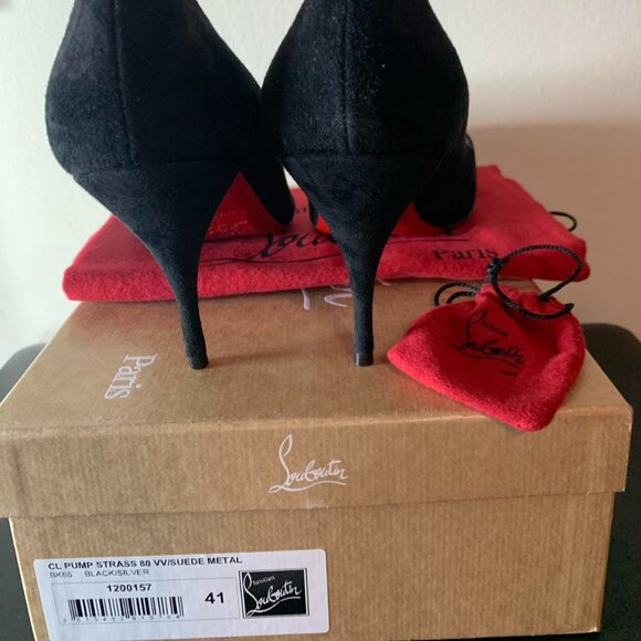 NWB CHRISTIAN LOUBOUTIN CL 80 Swarovski crystal-embellished suede pumps - Picture 6 of 8